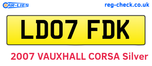 LD07FDK are the vehicle registration plates.