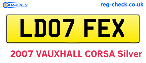 LD07FEX are the vehicle registration plates.