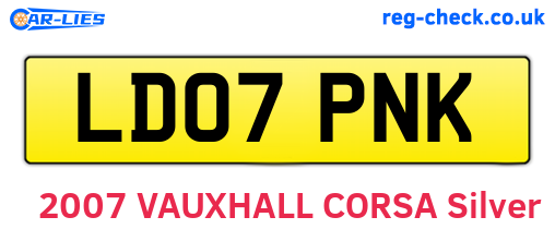 LD07PNK are the vehicle registration plates.