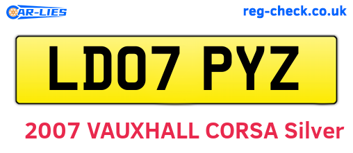 LD07PYZ are the vehicle registration plates.