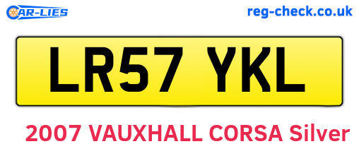 LR57YKL are the vehicle registration plates.