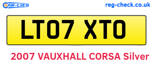 LT07XTO are the vehicle registration plates.