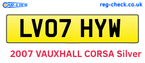 LV07HYW are the vehicle registration plates.