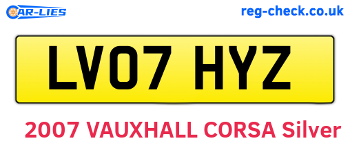 LV07HYZ are the vehicle registration plates.