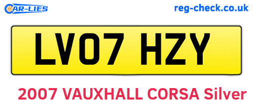 LV07HZY are the vehicle registration plates.