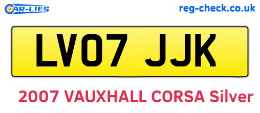 LV07JJK are the vehicle registration plates.