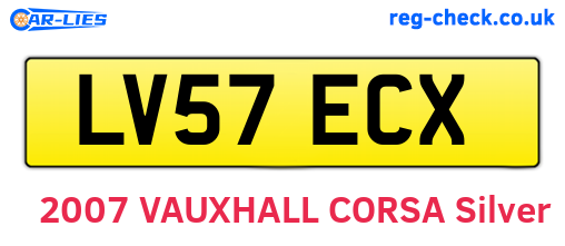 LV57ECX are the vehicle registration plates.