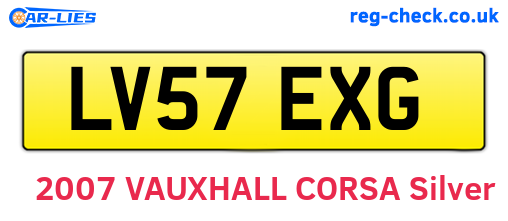 LV57EXG are the vehicle registration plates.