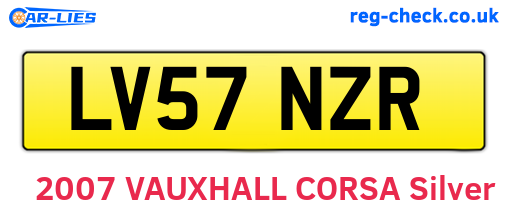 LV57NZR are the vehicle registration plates.