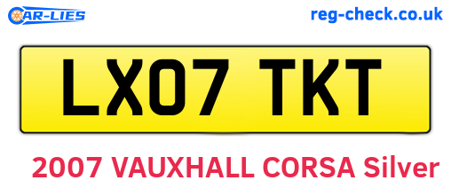 LX07TKT are the vehicle registration plates.
