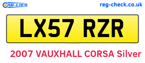LX57RZR are the vehicle registration plates.