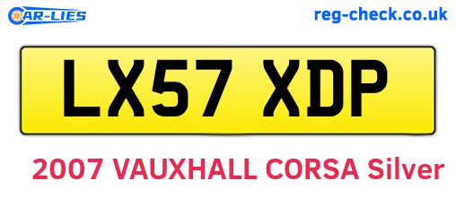 LX57XDP are the vehicle registration plates.