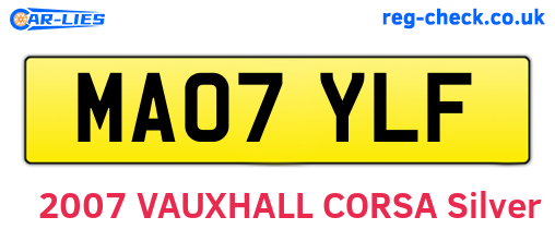 MA07YLF are the vehicle registration plates.