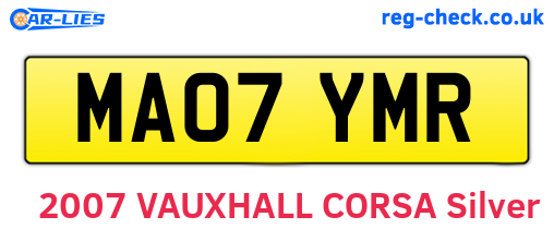 MA07YMR are the vehicle registration plates.