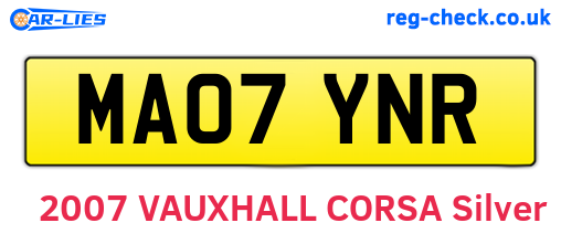 MA07YNR are the vehicle registration plates.