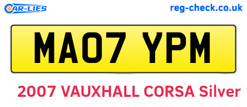 MA07YPM are the vehicle registration plates.