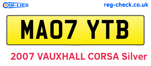 MA07YTB are the vehicle registration plates.