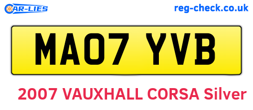 MA07YVB are the vehicle registration plates.