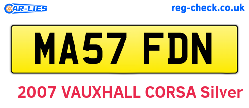MA57FDN are the vehicle registration plates.