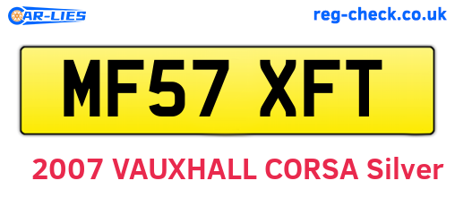 MF57XFT are the vehicle registration plates.