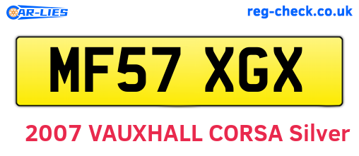 MF57XGX are the vehicle registration plates.