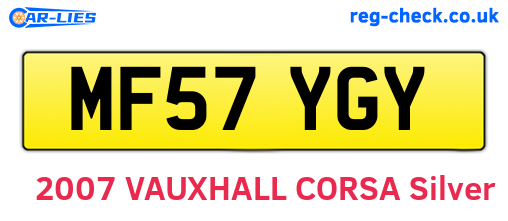 MF57YGY are the vehicle registration plates.