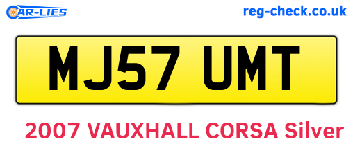 MJ57UMT are the vehicle registration plates.