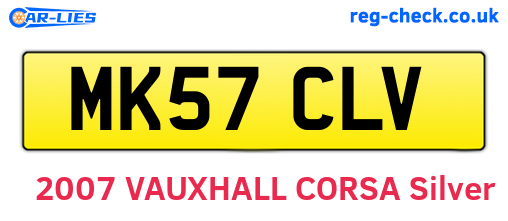 MK57CLV are the vehicle registration plates.