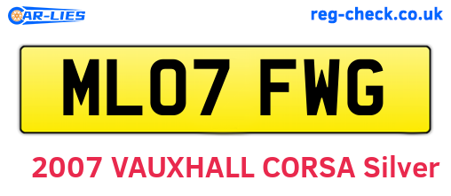 ML07FWG are the vehicle registration plates.