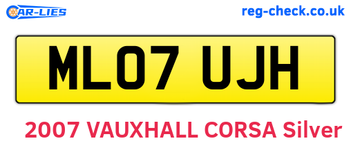 ML07UJH are the vehicle registration plates.