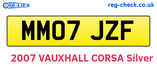 MM07JZF are the vehicle registration plates.