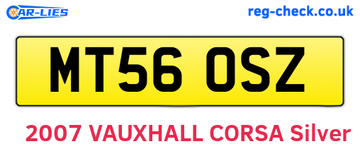 MT56OSZ are the vehicle registration plates.