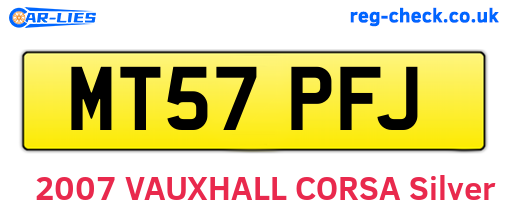 MT57PFJ are the vehicle registration plates.