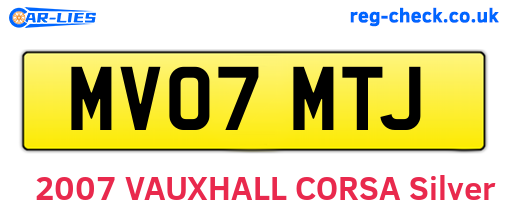 MV07MTJ are the vehicle registration plates.