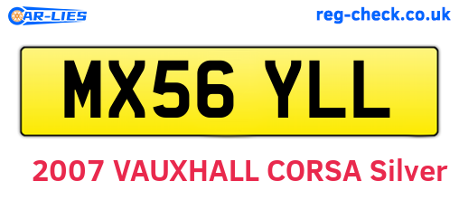 MX56YLL are the vehicle registration plates.