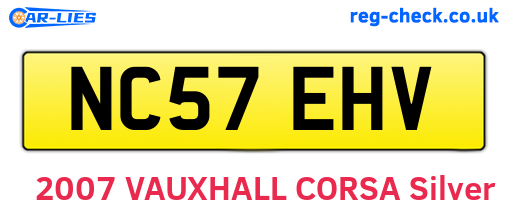 NC57EHV are the vehicle registration plates.