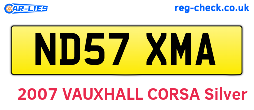 ND57XMA are the vehicle registration plates.
