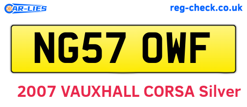 NG57OWF are the vehicle registration plates.