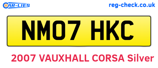 NM07HKC are the vehicle registration plates.