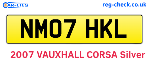 NM07HKL are the vehicle registration plates.