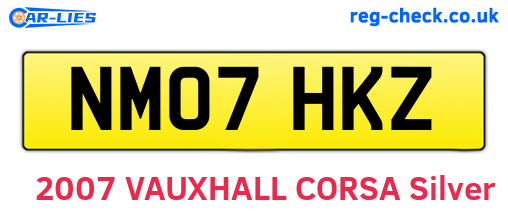 NM07HKZ are the vehicle registration plates.