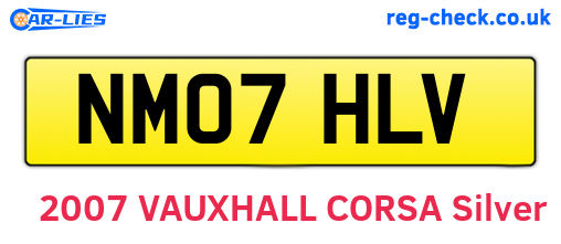 NM07HLV are the vehicle registration plates.