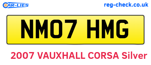 NM07HMG are the vehicle registration plates.