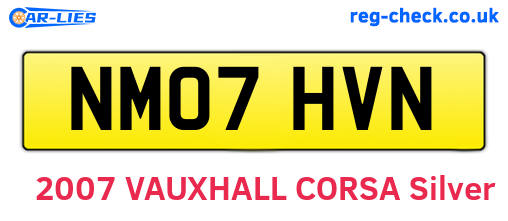 NM07HVN are the vehicle registration plates.