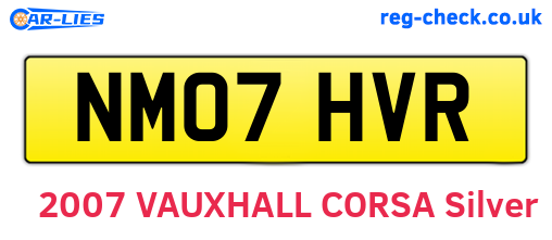 NM07HVR are the vehicle registration plates.