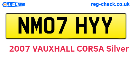 NM07HYY are the vehicle registration plates.