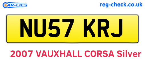 NU57KRJ are the vehicle registration plates.