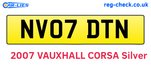 NV07DTN are the vehicle registration plates.