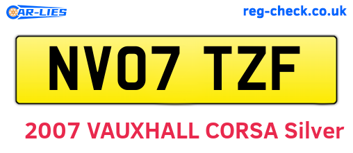 NV07TZF are the vehicle registration plates.