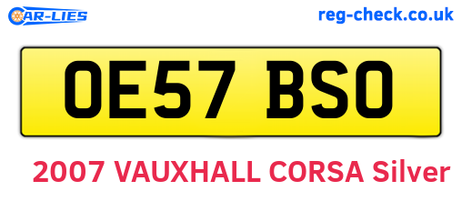 OE57BSO are the vehicle registration plates.
